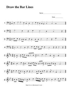 Draw the Bar Lines Worksheet