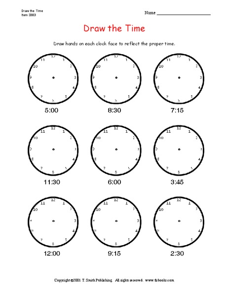 Draw the Time Worksheet