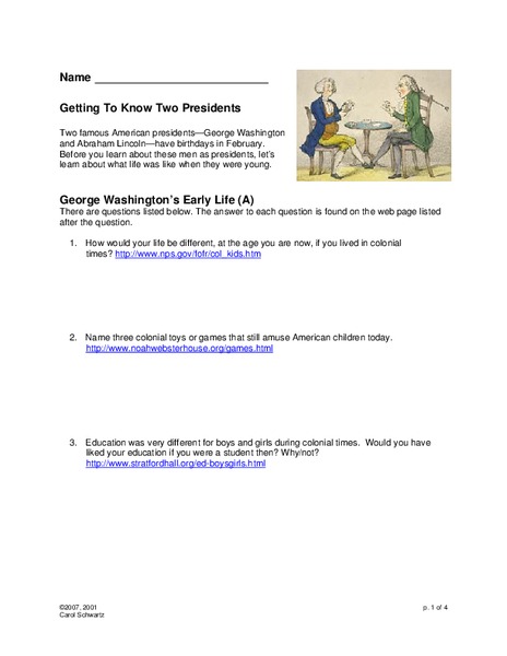 Getting to Know 2 Presidents Interactive