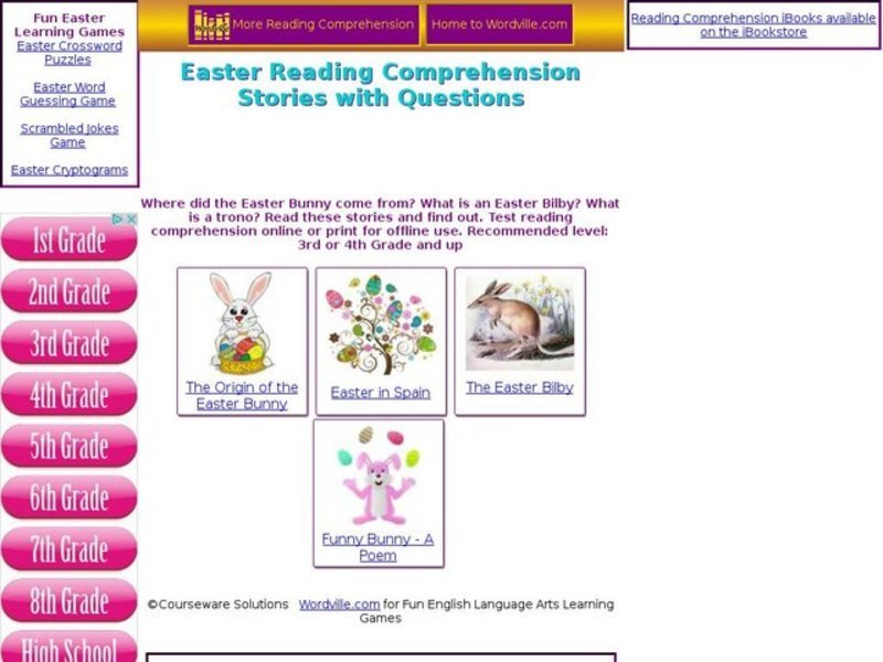 Easter Reading Comprehension Interactive