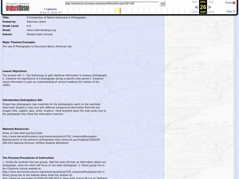 A Comparison of Native Americans in Photography Lesson Plan