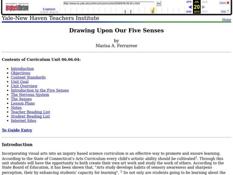 Drawing Upon Our Five Senses Lesson Plan