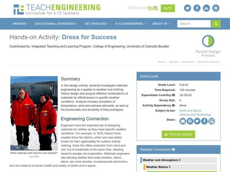 Dress for Success Activity