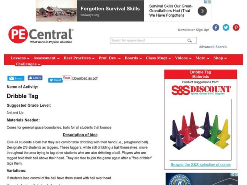 Dribble Tag Lesson Plan