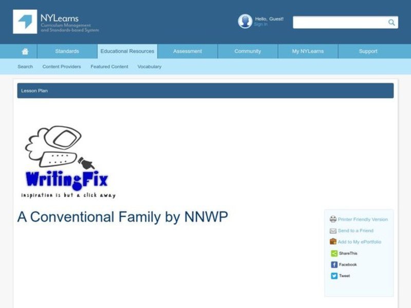 A Conventional Family Lesson Plan