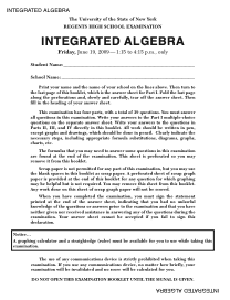 Regents High School Examination: Integrated Algebra Assessment