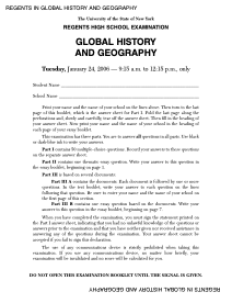 Regents High School Examination: Global History and Geography, January 2006 Assessment