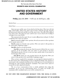 Regents High School Examination: United States History and Government, June 20, 2008 Assessment