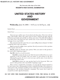 Regents High School Examination: United States History and Government, June 16, 2004 Assessment