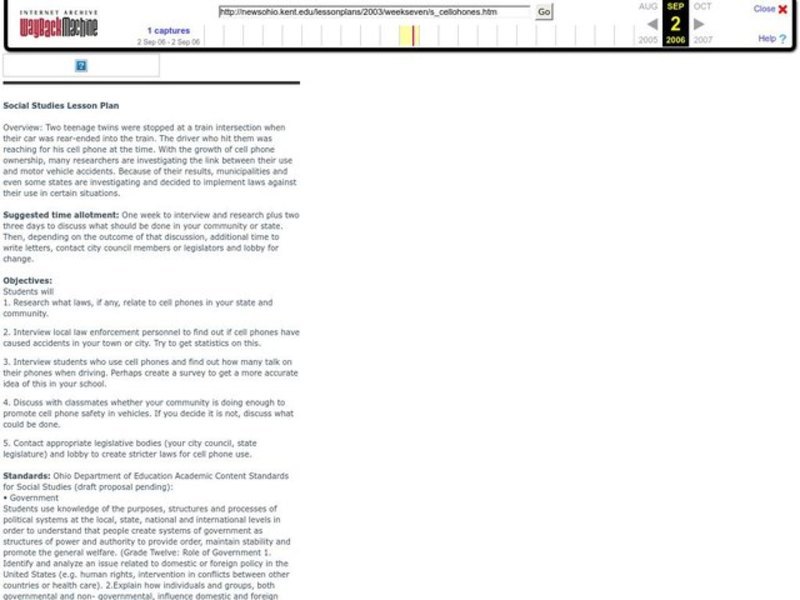 Driving Safety and Distractions Lesson Plan