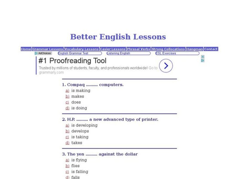 Word Usage:  Present Tense Verbs Interactive