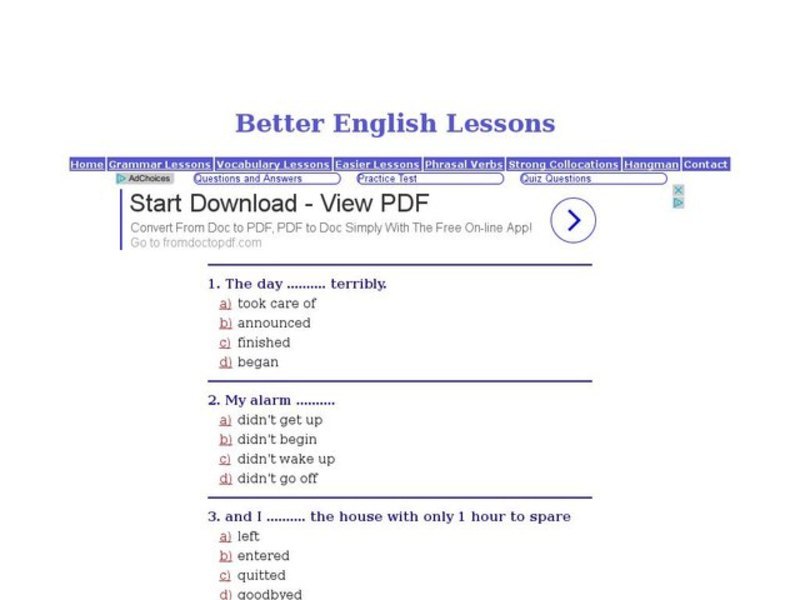 Word Usage:  Past Simple Tense Interactive