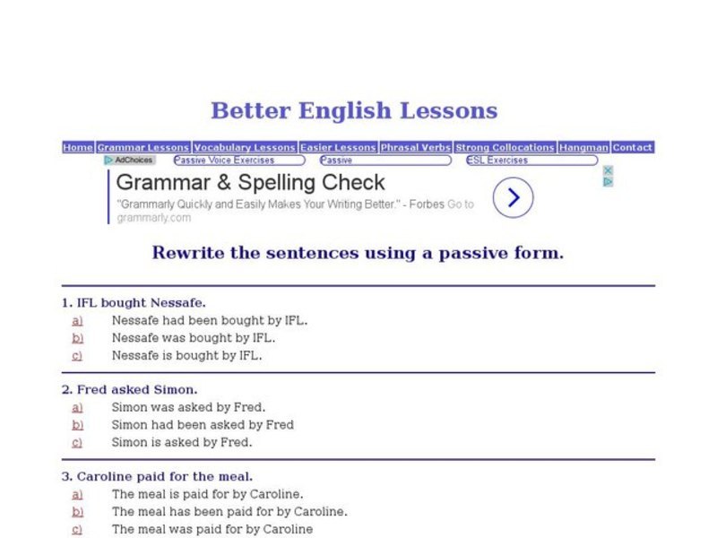 English Language Skills: Passive Voice Interactive