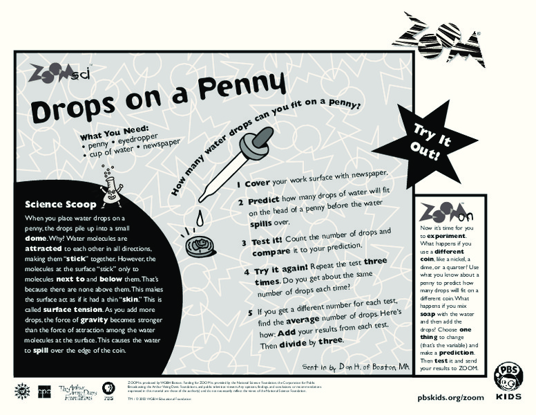 Drops on a Penny Worksheet