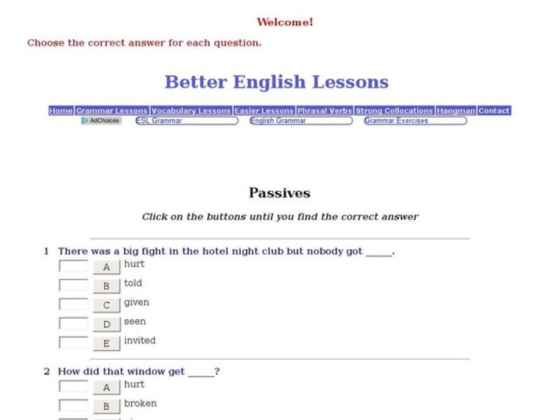 Grammar: Passives Interactive