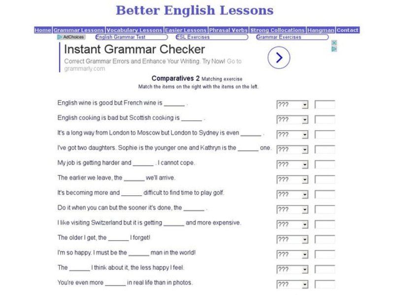 ESL: Comparatives 2 Interactive