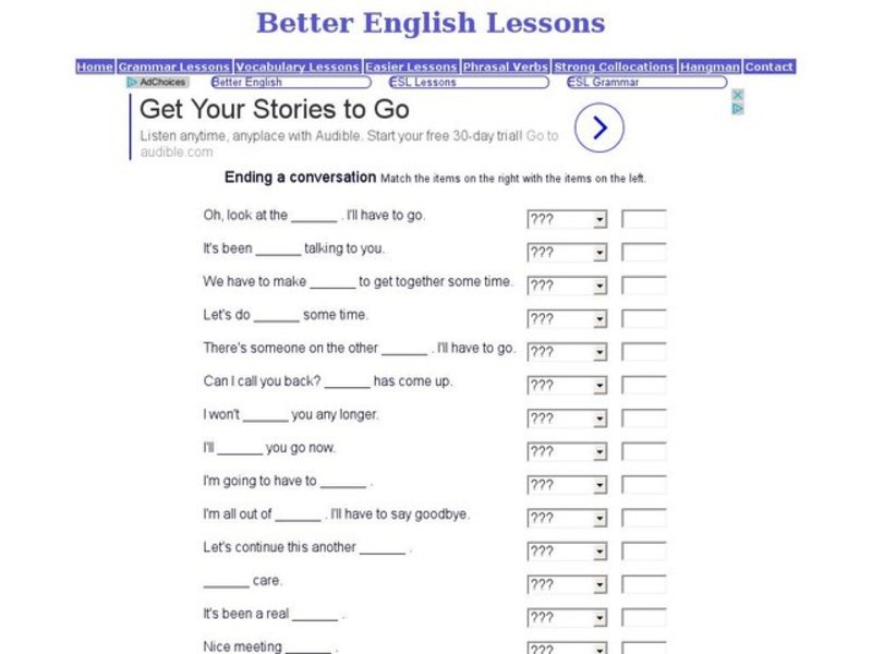 ESL: Ending a Conversation Interactive