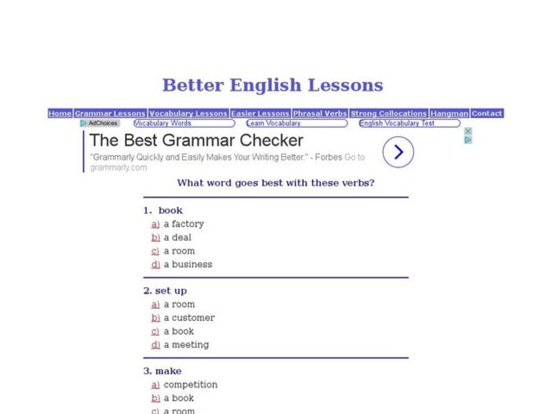 Verb matching Interactive