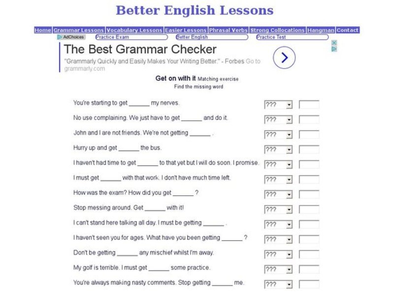 Better English Lessons: Get on with It Interactive