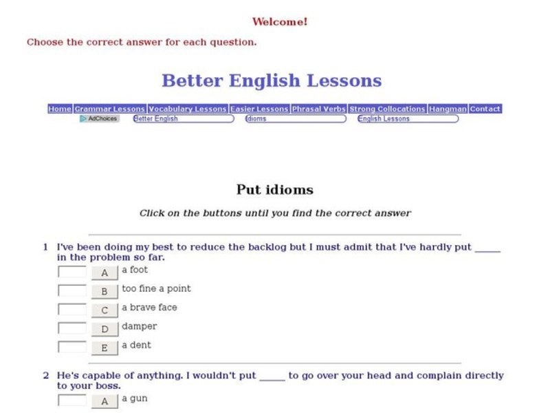 ESL-Idioms with 'Put" Interactive