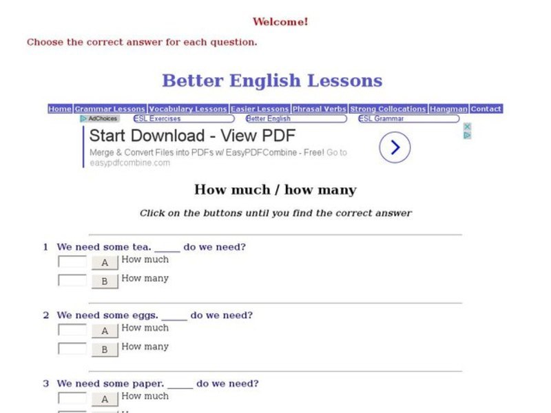 How Much/How Many Interactive