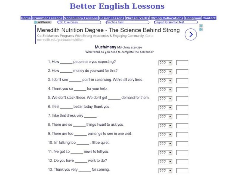 Much/Many Interactive