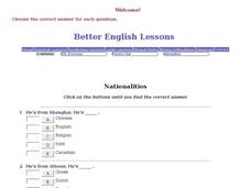 Better English: Nationalities Interactive
