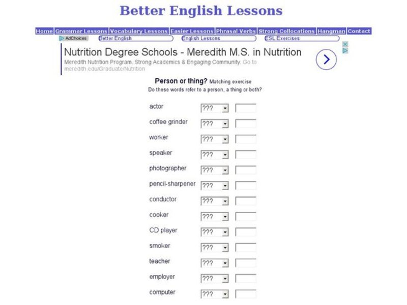 ESL: Person or Thing? Interactive