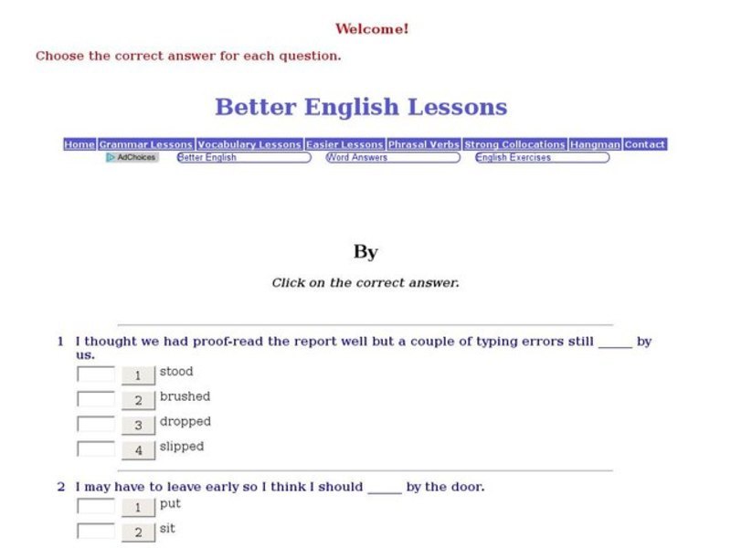 Better English Lessons: "By" Interactive