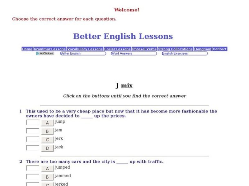 ESL: J Words Mix Interactive