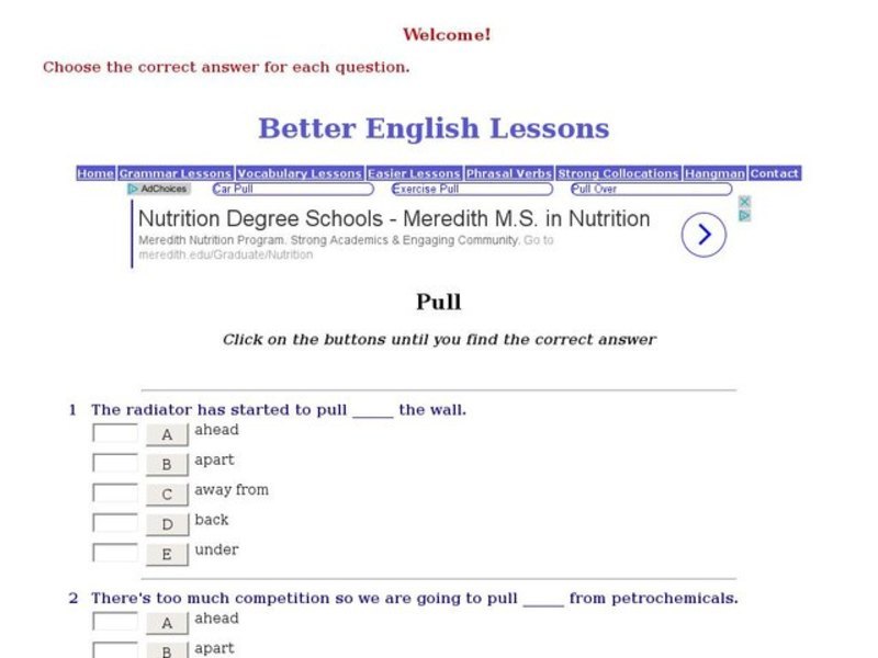 Better English Lessons: "Pull" Interactive