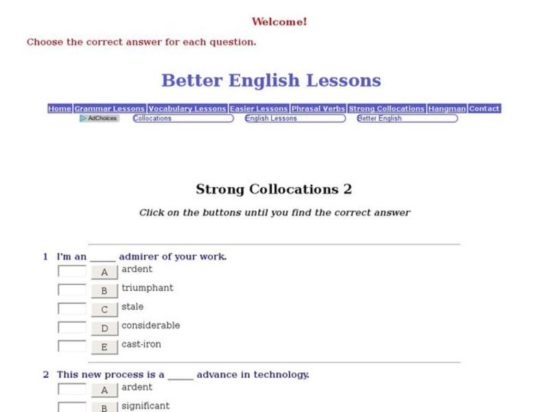 Strong Collocations 2 Interactive