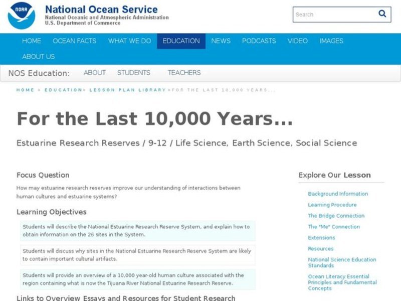 For the Last 10,000 Years... Lesson Plan