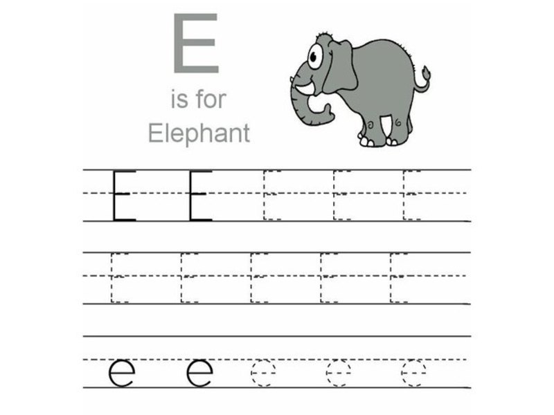 E Is For Elephant Worksheet