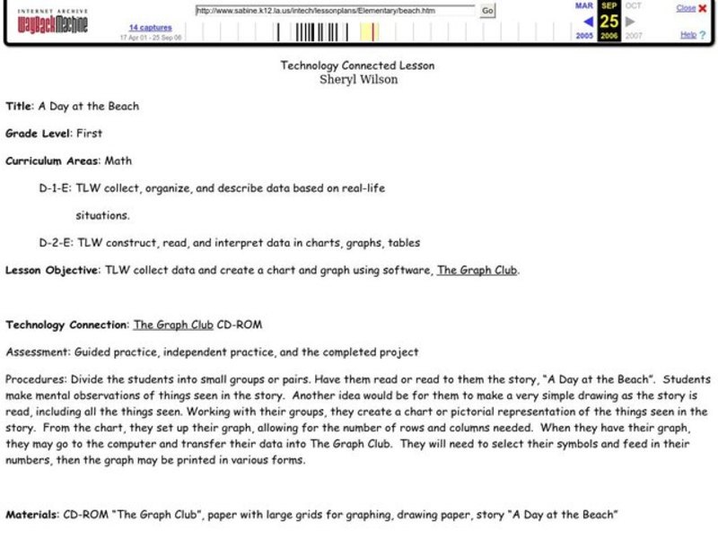 A Day at the Beach Lesson Plan