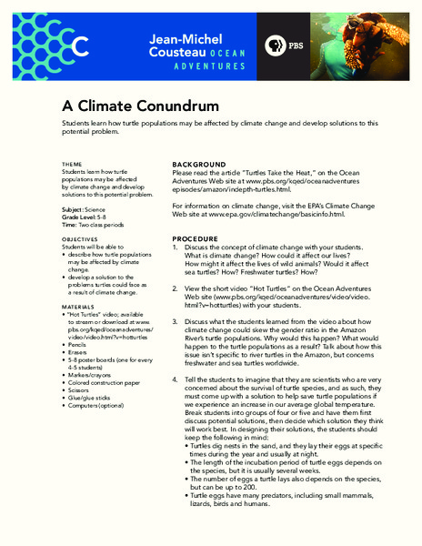 A Climate Conundrum Lesson Plan