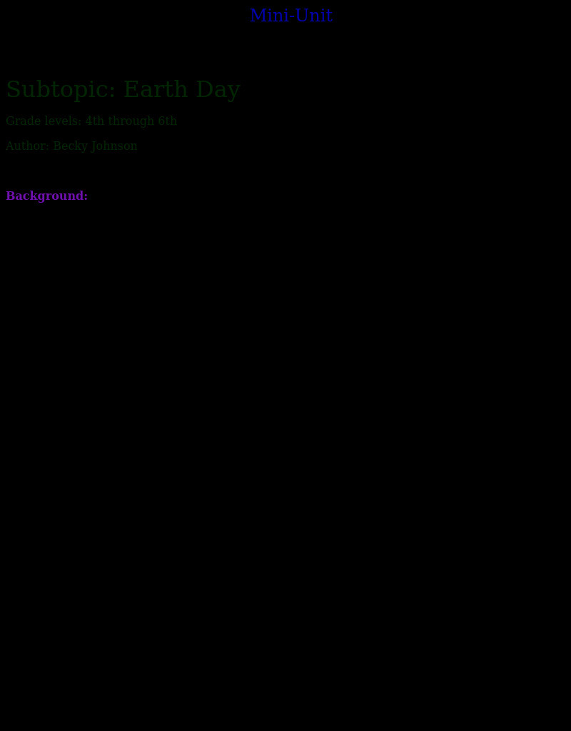 Earth Day Lesson Plan