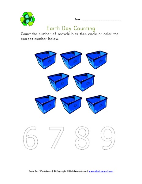 Earth Day Counting Worksheet