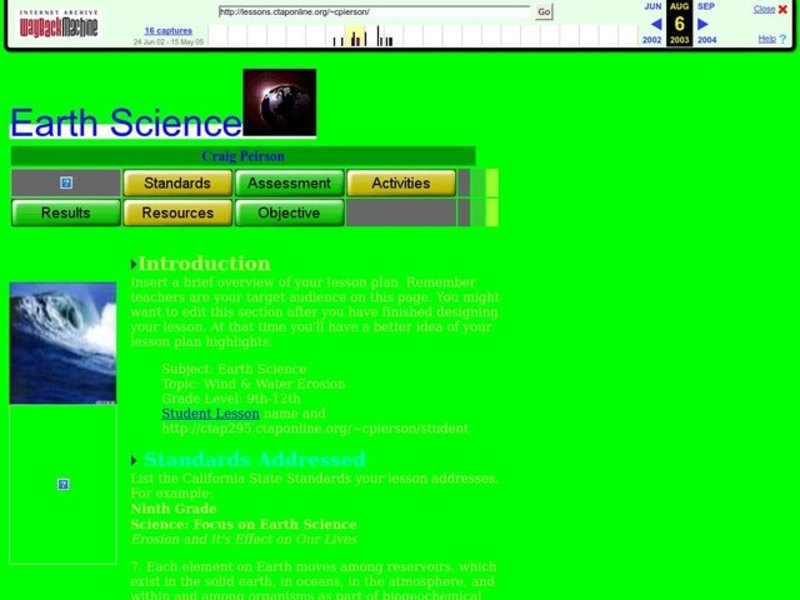 Earth Science Lesson Plan