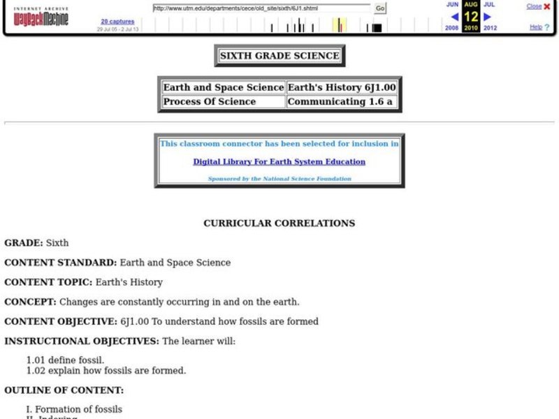 Earth's History Lesson Plan