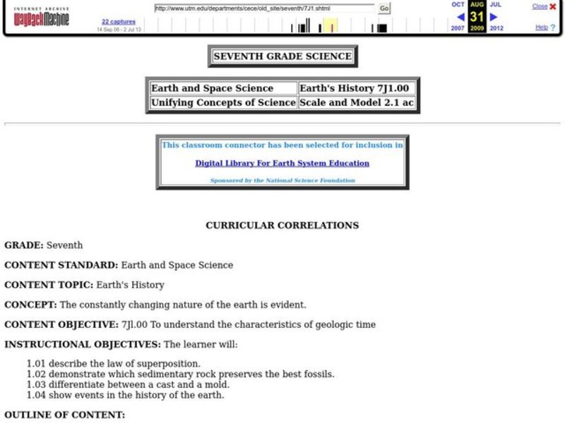 Earth's History Lesson Plan