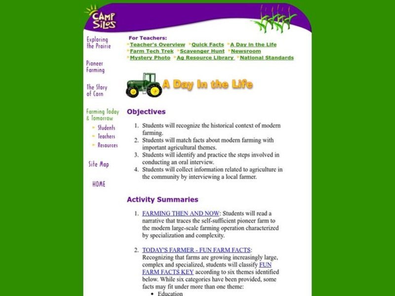 A Day in the Life Lesson Plan