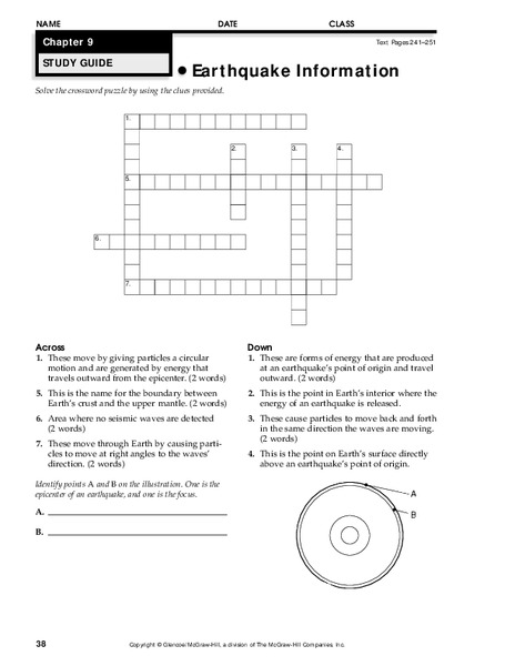 Earthquake Information Worksheet