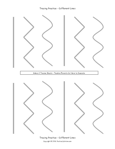 Tracing Practice with Different Lines Worksheet