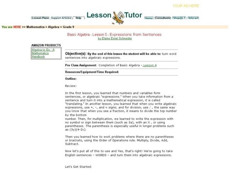 Expressions from Sentences Interactive