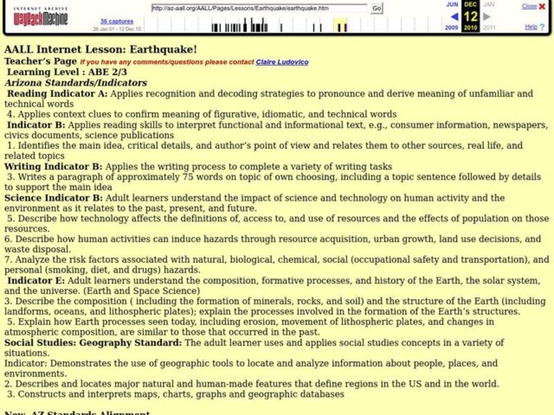Earthquake! Lesson Plan