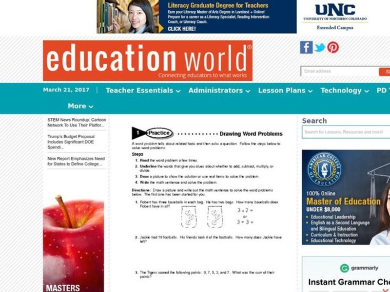 Drawing Word Problems Lesson Plan