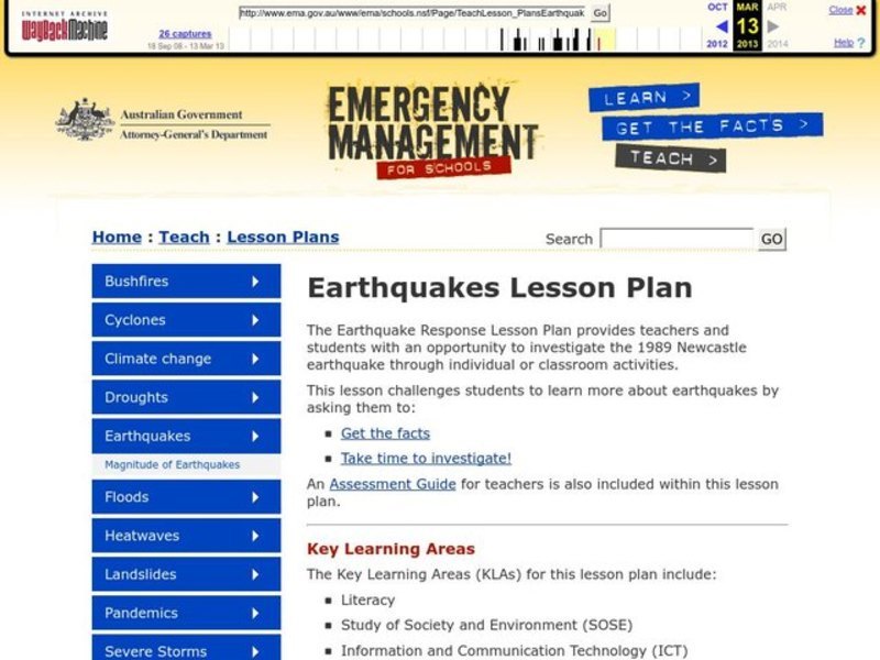 Earthquakes Lesson Plan