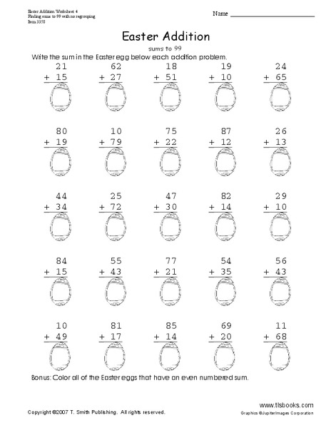 Easter Addition Lesson Plan