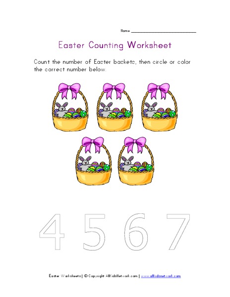 Easter Counting Worksheet